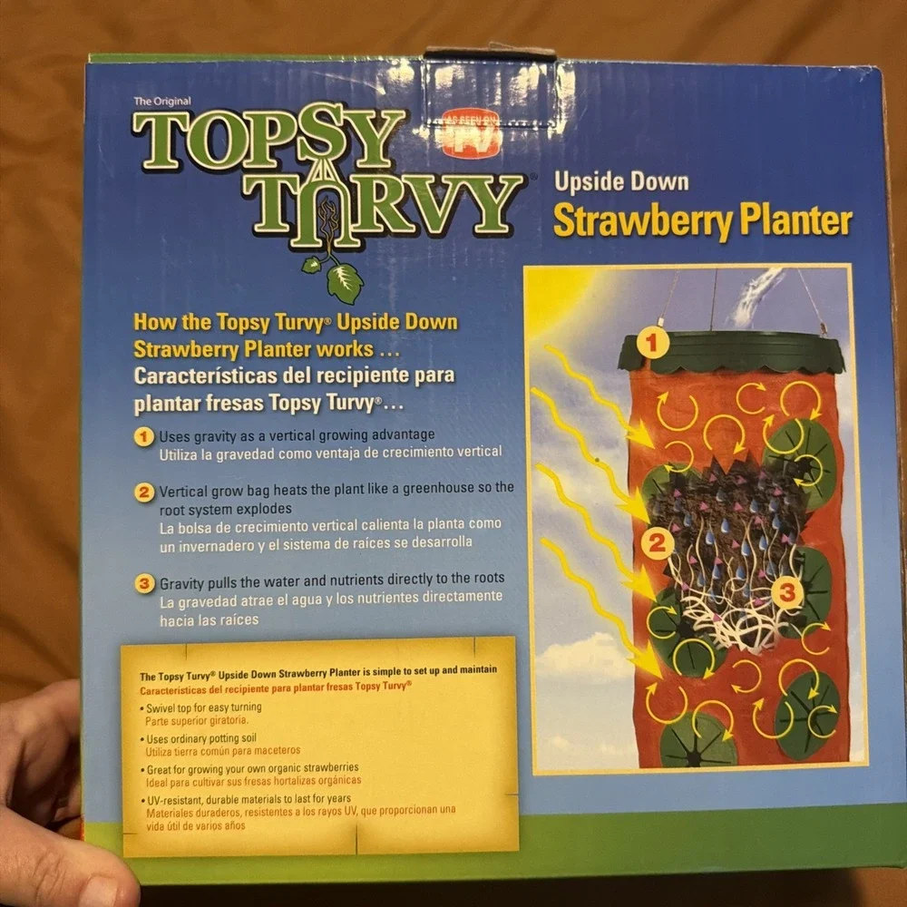 Topsy Turvy Upside Down Design Strawberry Planter Red Outdoor!